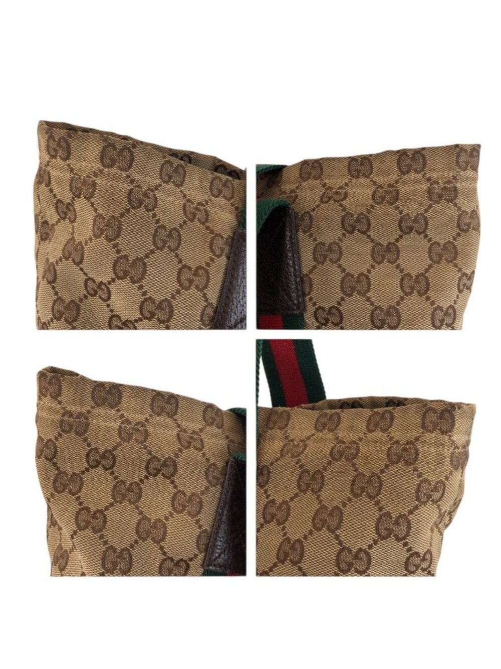 Gucci Sherry Line Beige Brown GG Canvas Tote Shoulder Bag - Picture 6 of 9